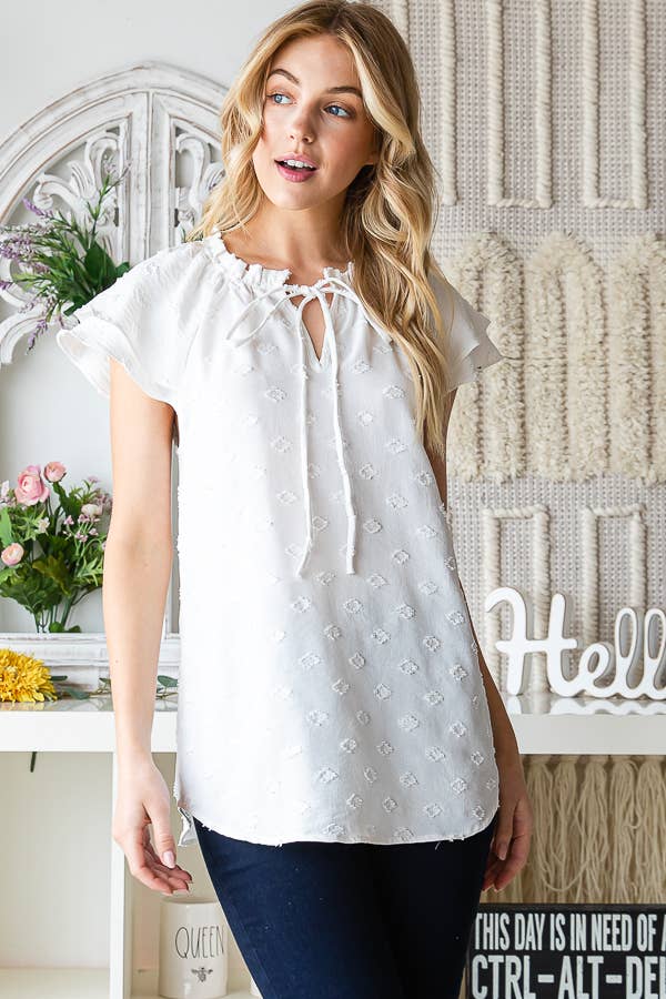 7th Ray - Venta al por mayor Blusa - Mujer - Blusa de Mujer con Lazo y Escote en V T513123