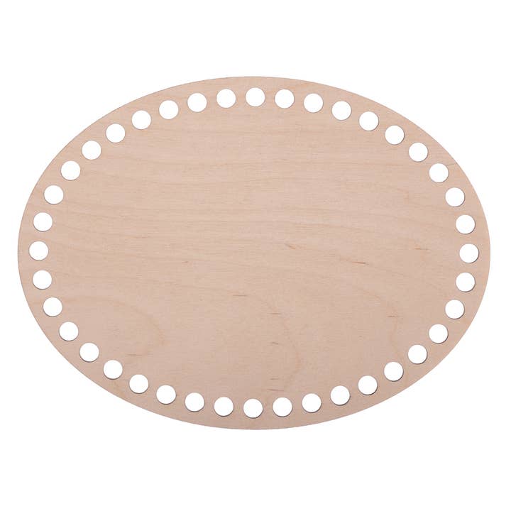 YourHobbyTools – Engroshandel Strikke-/hækleartikler – OVAL WIDE træ hæklet kurv baser med 8mm huller.2