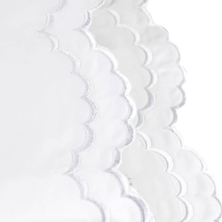 Mélange Home - Wholesale Sheet Set - Double Scallop Embroidered Cotton Percale Sheet Set