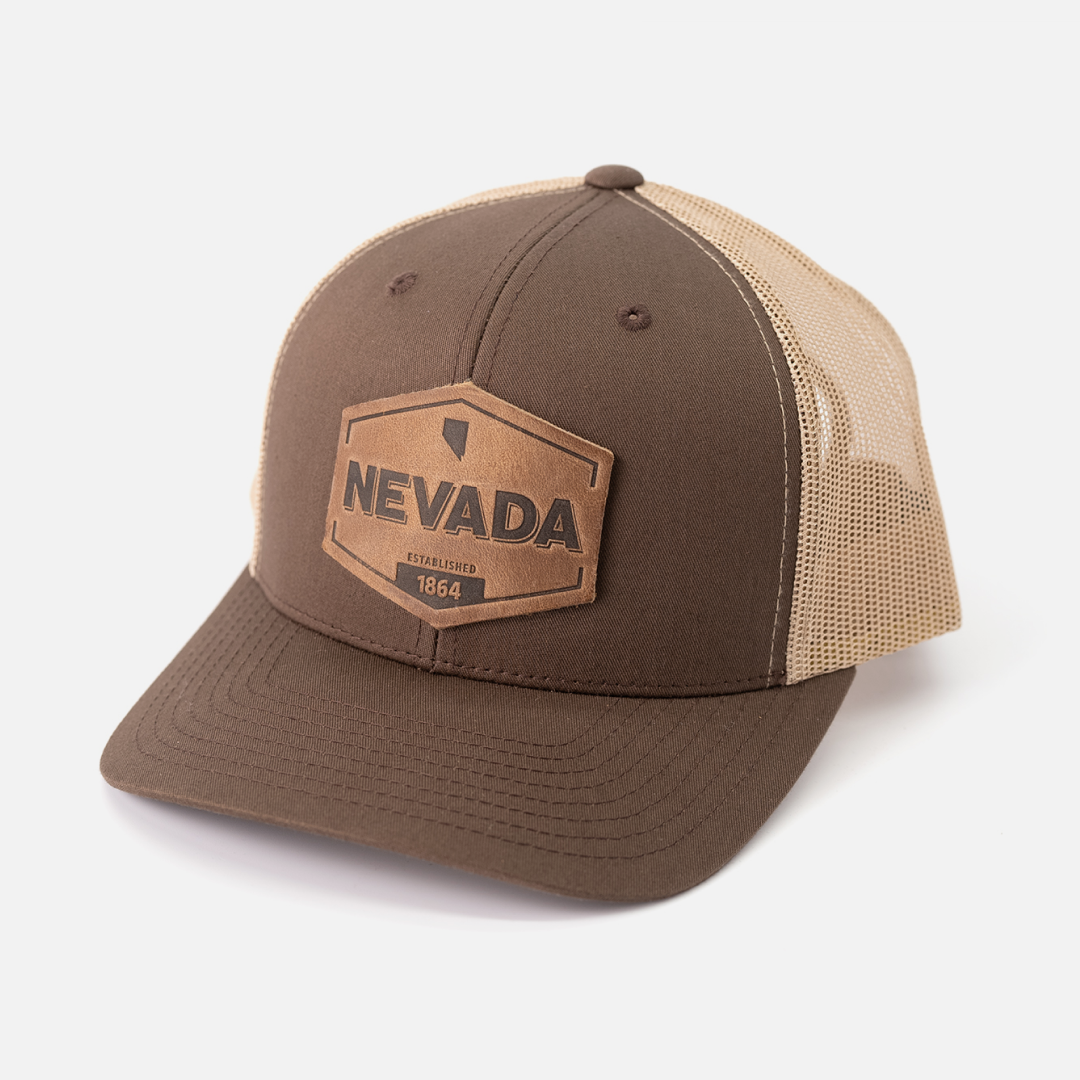 Range Leather Co. - Wholesale Trucker Hat - Unisex - Nevada Established Hat | Leather Patch Trucker Hat4