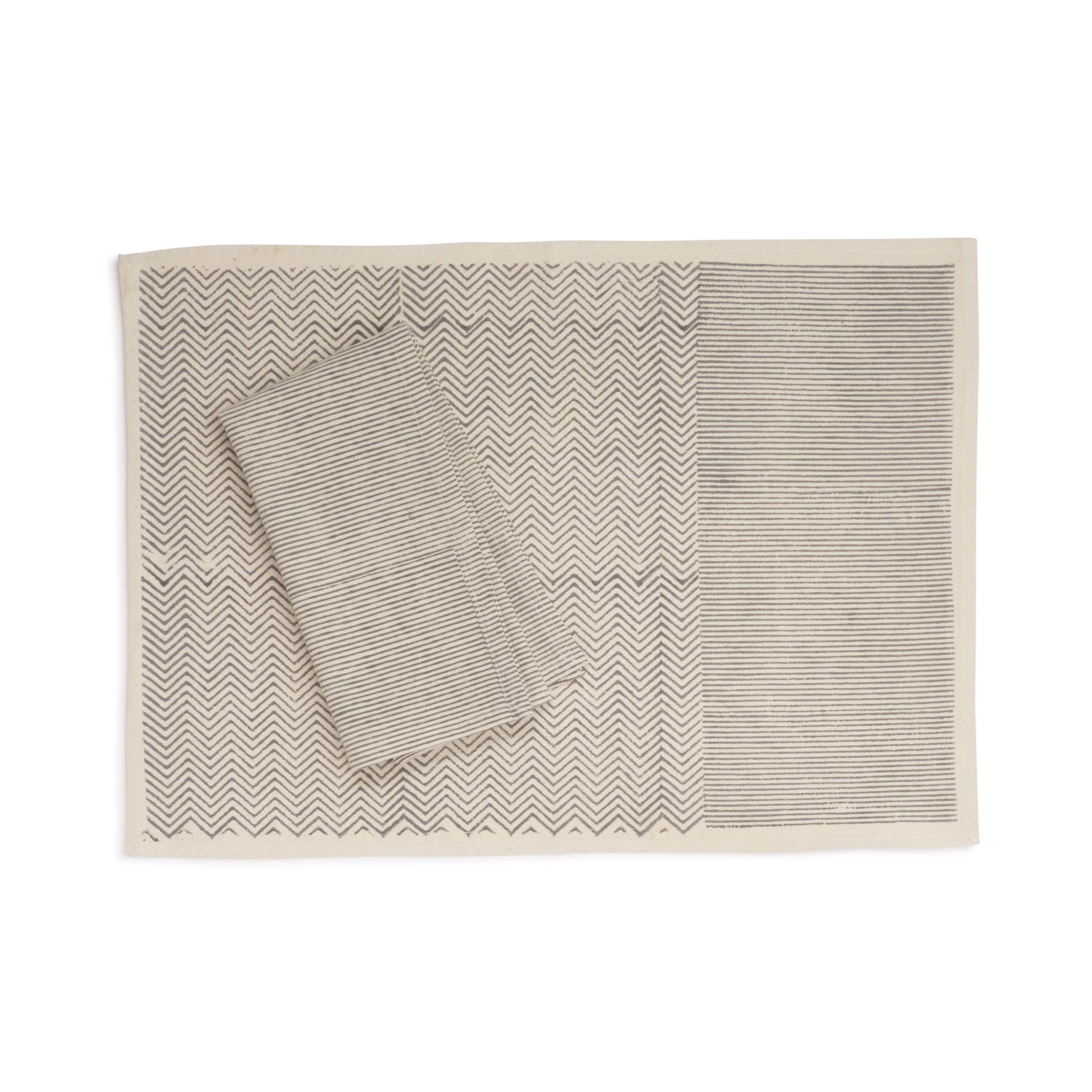 Sustainable Threads - Wholesale Dinner & Cloth Napkin - Cotton Napkins | Hand Block Printed | Aspen Slate | Set of 42