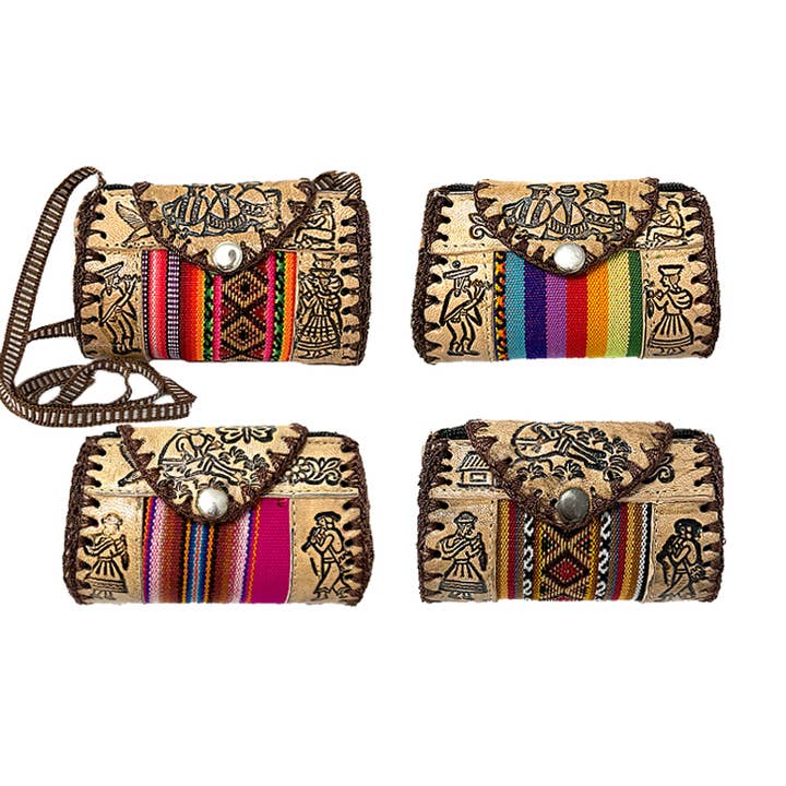 Mini Tribal Peruvian Leather Material Crossbody Purse Bag and other Purchase Wholesale inca. Free Returns & Net 60 Terms on Faire trending on Faire.
