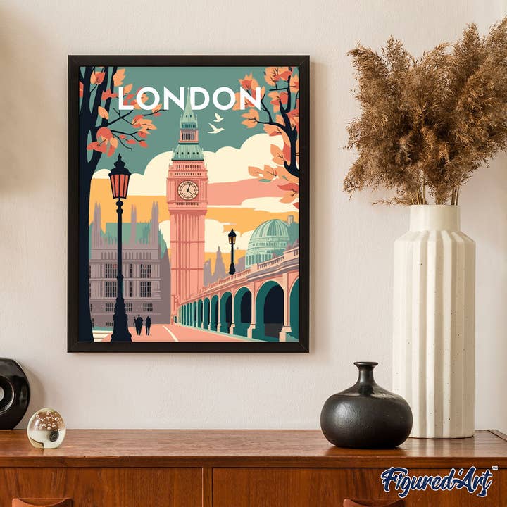 Figured'Art - Wholesale DIY Craft Kit - Paint by numbers Travel Poster London 23