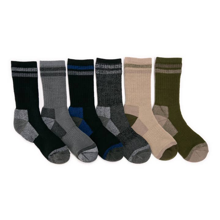 Muk Luks Men's 6 Pair Pack Heat Retainer Crew Socks for wholesale by Muk Luks
