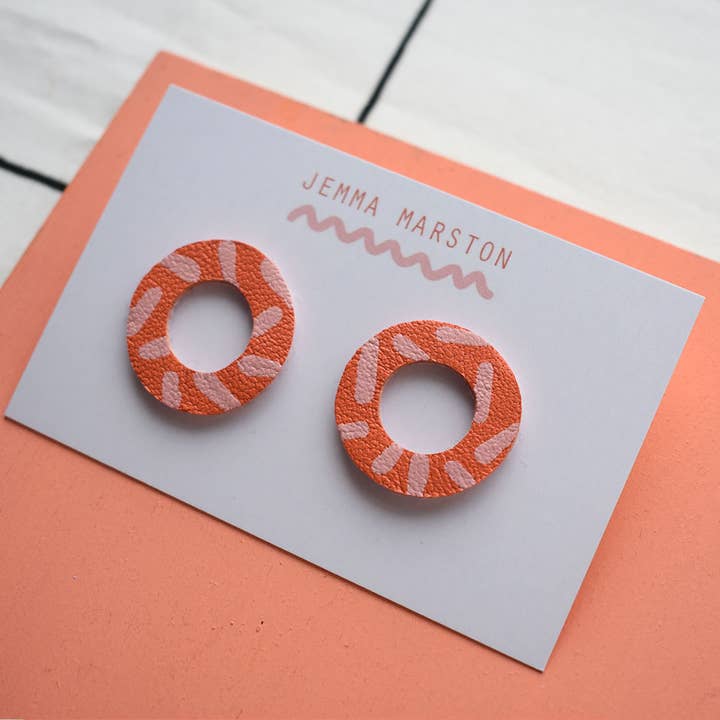 Jemma Marston - Wholesale Stud/Post Earrings - Leather Open Stud Earrings5