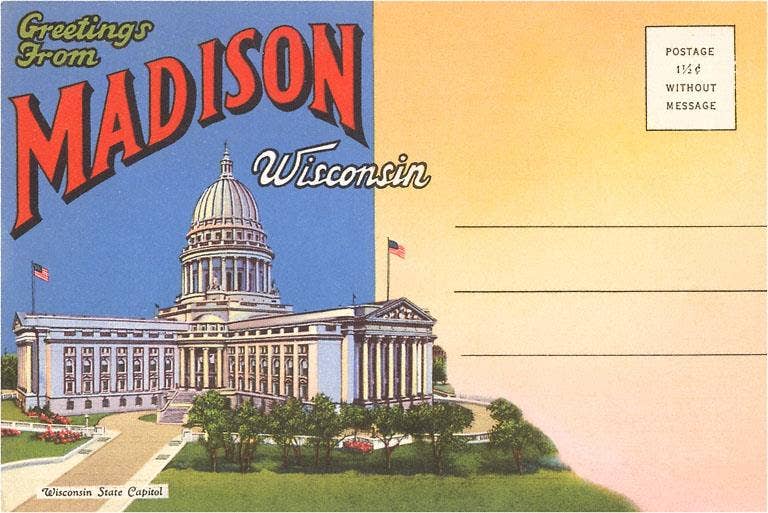 Found Image Press - Wholesale Postcard - Postcard PF-56 Postcard Folder, Greetings from Madison, Wisc0