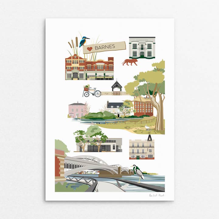 'Love Barnes' Greetings Card for wholesale by Rachel Hunt Illustration