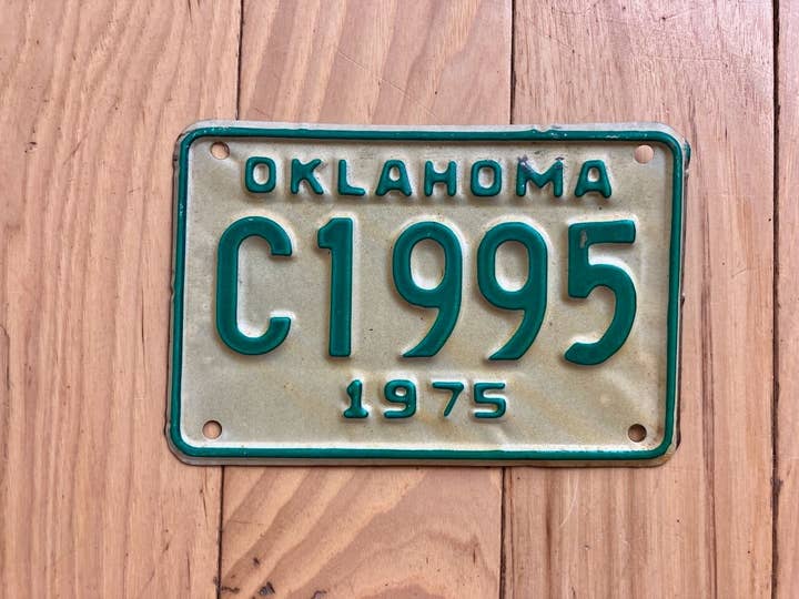 1975 Oklahoma Motorradkennzeichen für den Großhandel von RusticPlates