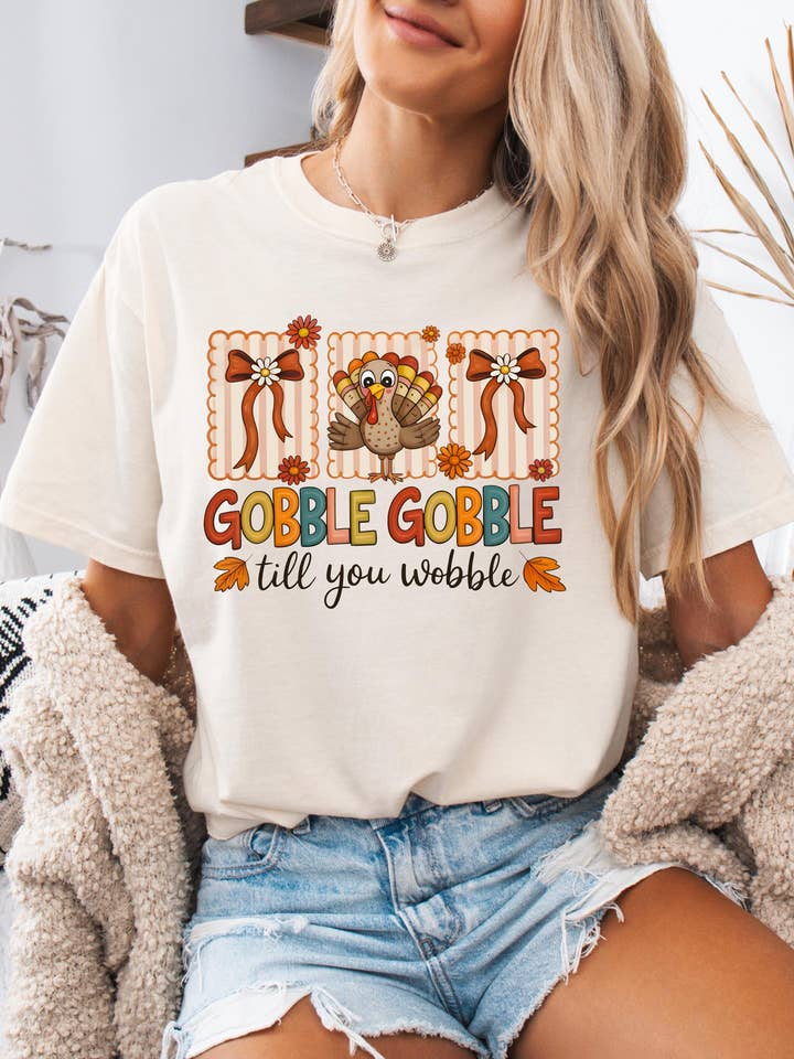 Comfort Colors Gobble Til You Wobble Turkey Thanksgiving Tee and other Purchase Wholesale gobble gobble. Free Returns & Net 60 Terms on Faire trending on Faire.