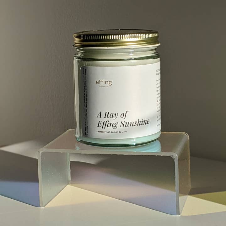 Effing Candle Co. - Wholesale Jar/Filled Candle - Fresh Lemon & Lilac Wooden Wick Candle | Non-Toxic2