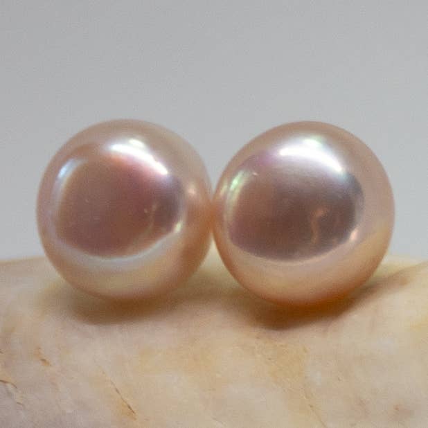 Mauve Pearl Stud Earrings for wholesale by Sea Salt & Silver