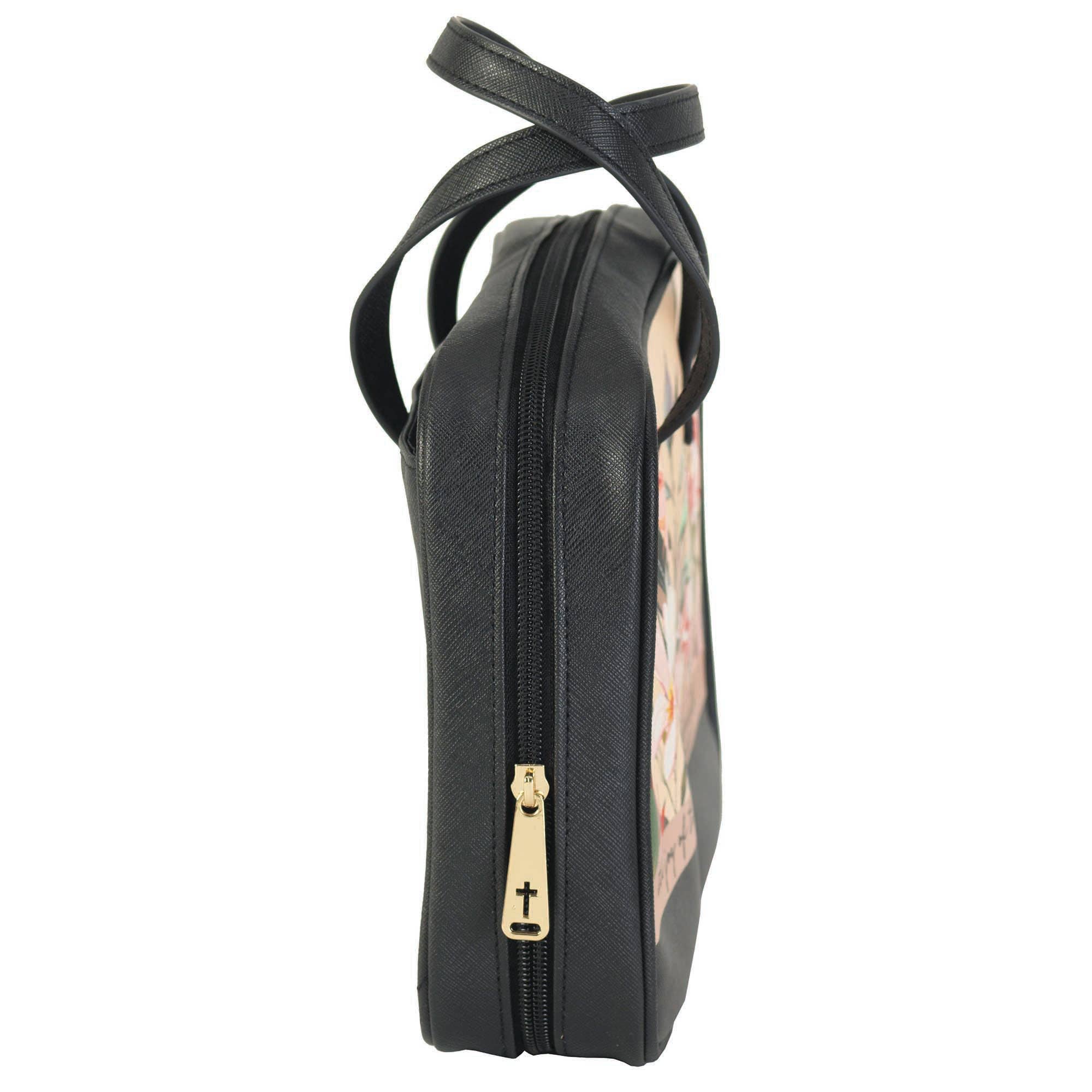 Dicksons - Wholesale Bible Cover - White Dove -BC -"THE JOY OF THE LORD" - FLORAL-BLACK1