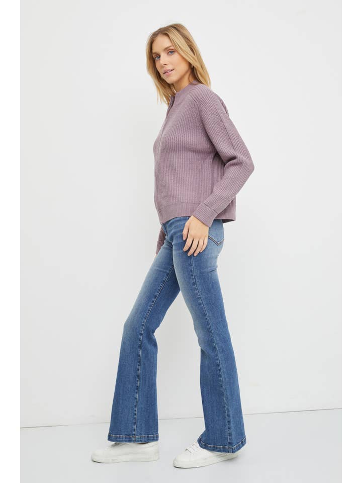 Be Cool - Wholesale Jacket - Women's - VERTICAL RIB ZIP UP SWEATER JACKET