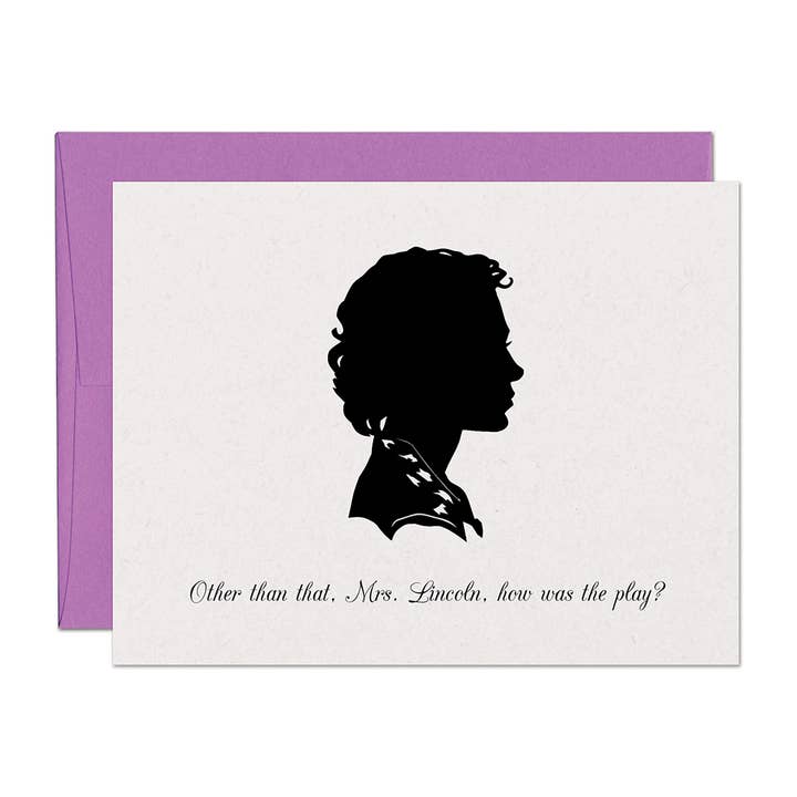 Mrs Lincoln Support Sympathy Card for wholesale by Warren Tales