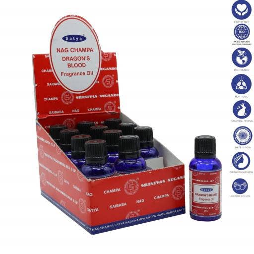 Satya Dragon Blood Fragrance Oil 25Ml-306 for wholesale by International Gifts Ltd.