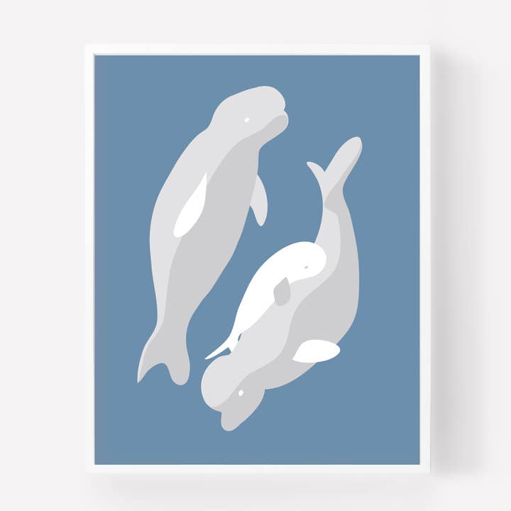 Baby Beluga - 8 x 10 Print for wholesale by Dote Note + Gift
