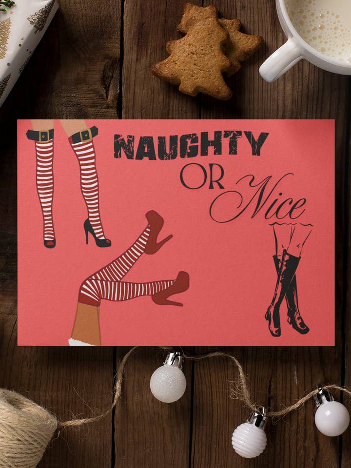 Naughty Legs Greeting Card - 5 x 7 with Envelope for wholesale by Golly Gee Press