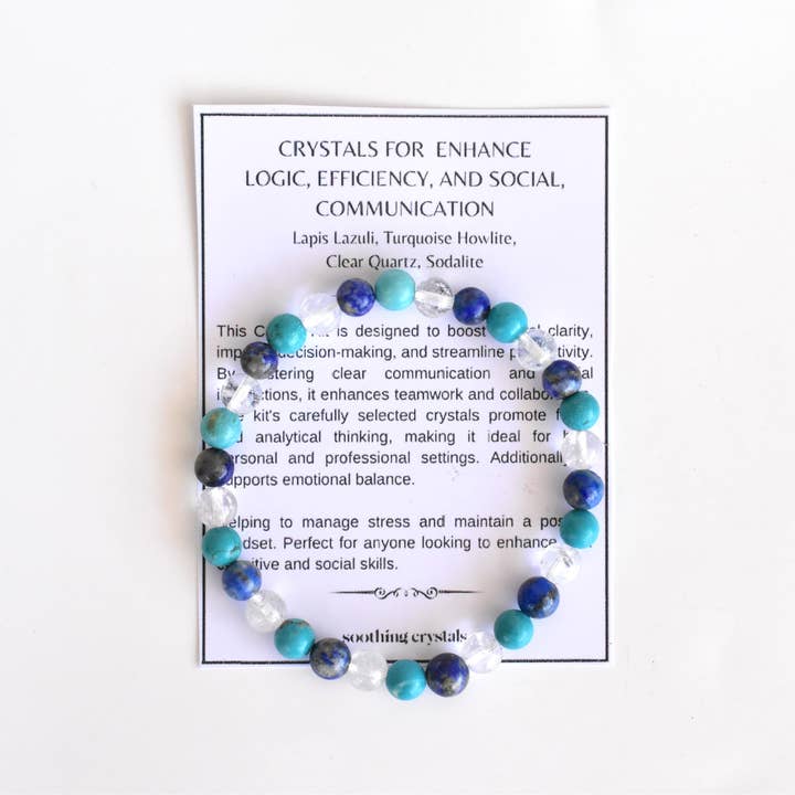 Soothing Crystals - Wholesale Spiritual Stone/Crystal - Enhance Logic, Efficiency, Social, Communication Crystal Kit