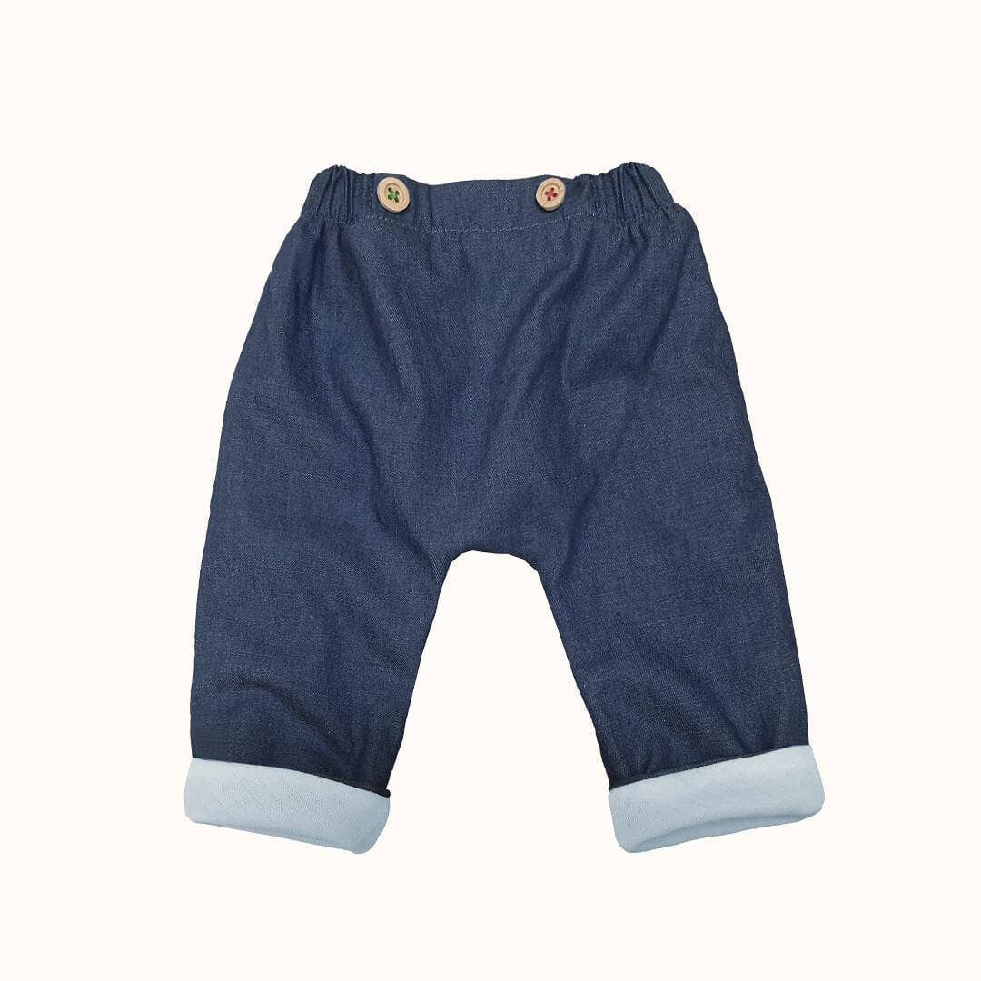 Pim-Pam-Pum - Wholesale Top & Pant Set - Baby - 2-Piece Blue Denim Outfit2