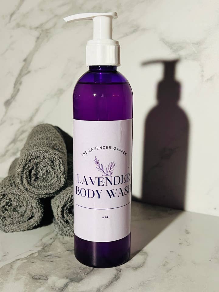 8oz Lavender Body Wash for wholesale by the lavender garden