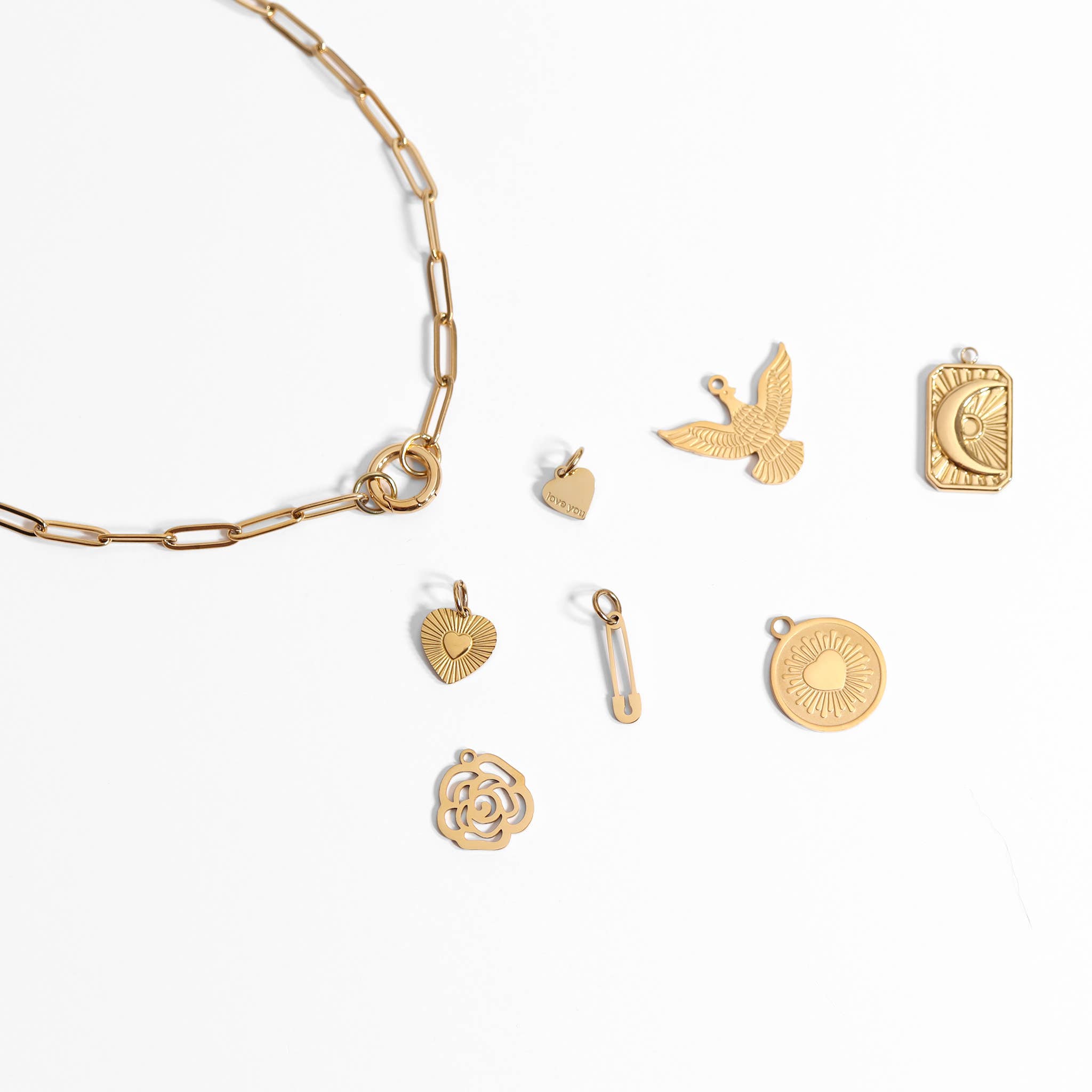 WJW - Wholesale Pendant/Charm Necklace - Stainless Steel Paperclip Carabiner Charm Holder Necklace19