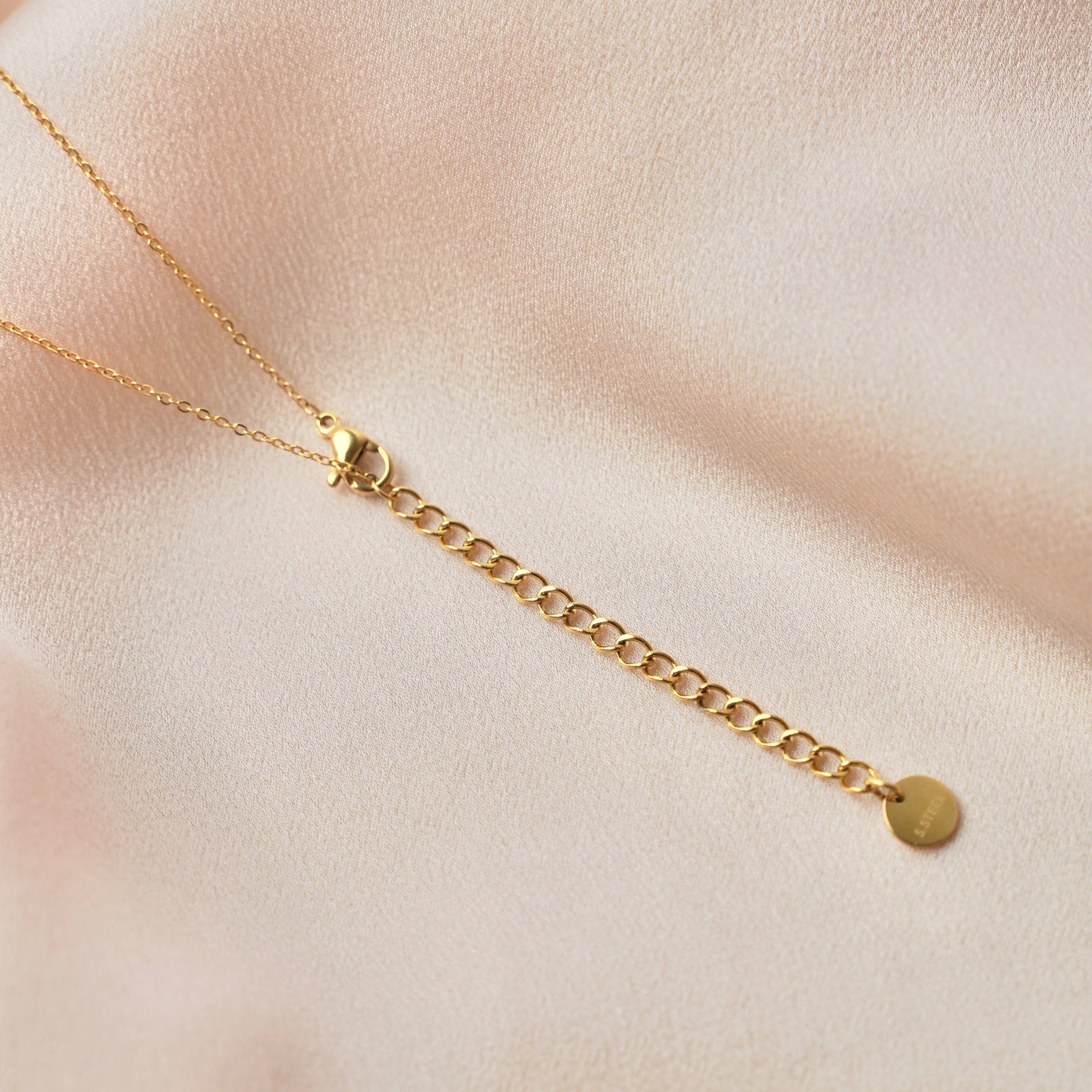 Meora Paris - Wholesale Halskettinghanger - Lagune ketting van roestvrij staal met edelsteen4