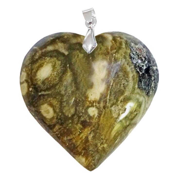 Artisans de Madagascar - Wholesale Pendant/Charm Necklace - Heart Orbicular Jasper Pendants