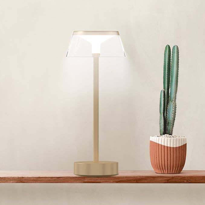 LivingTaste Home Inc - Vendita all'ingrosso Lampada da scrivania/d'accento - Lampada dorata ricaricabile portatile da tavolo senza fili0