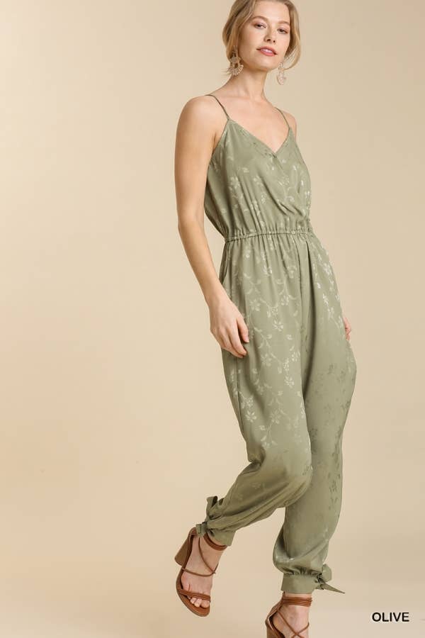 Floral Jacquard Sleeveless Jumpsuits 【公式通販】