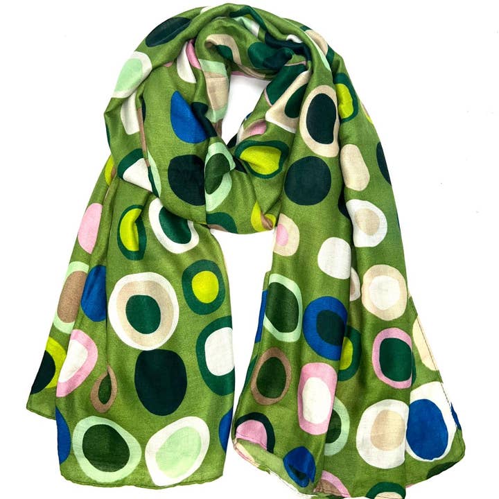 LINETA – wholesale Scarf – Women's – HH-213 Scarf with round pattern print2