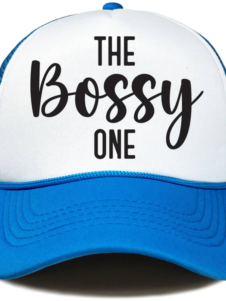 Casquette de fête Foam Trucker - The Bossy One - Aqua/Blanc pour la vente par Funky Junque