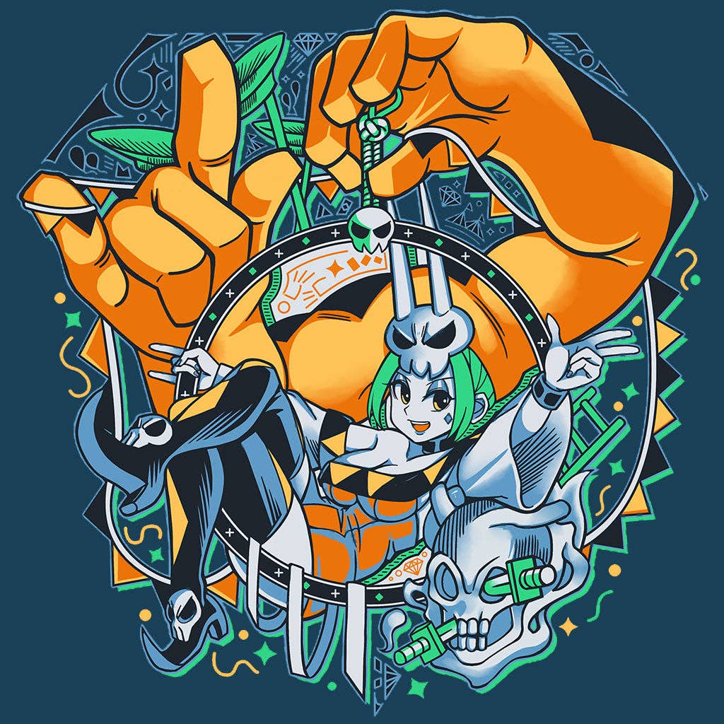 REMOVED BRAND – T-shirt estampada - Unissexo por atacado – Skullgirls - Cerebella1