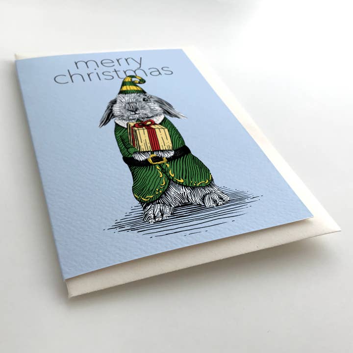 Oliver Stockley - Wholesale Christmas Card - Bunny Elf Christmas Card3