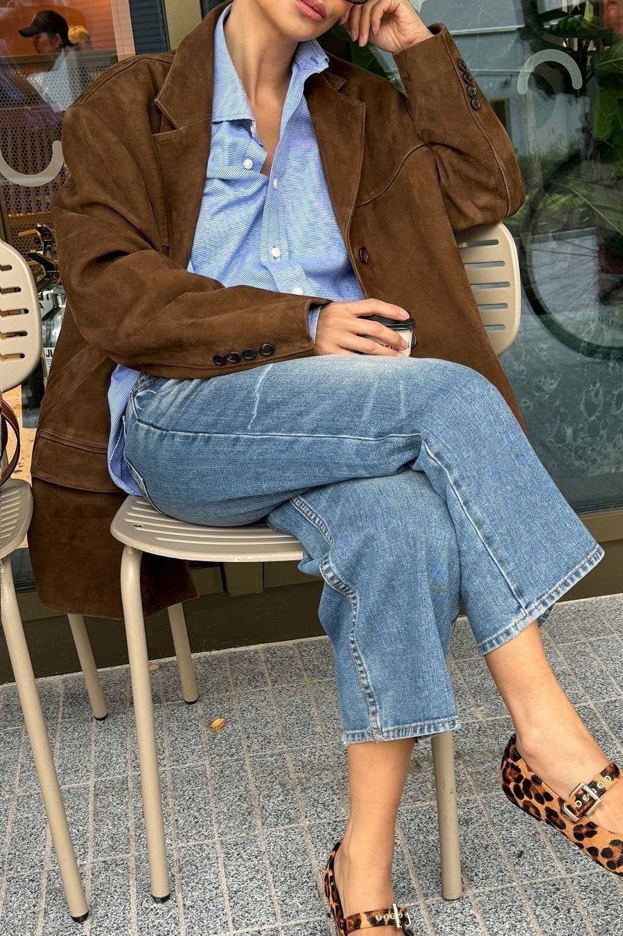 HIDDENBRAND - Wholesale Blazer - Women's - vintage oversized suede lapel blazer in brown18