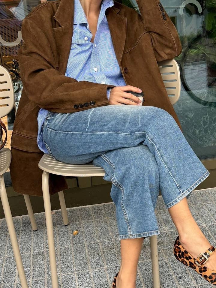 HIDDENBRAND - Wholesale Blazer - Women's - vintage oversized suede lapel blazer in brown18