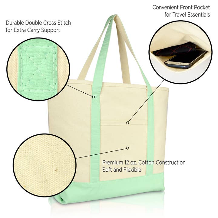 Dalix - Wholesale Grocery/Shopping Bag - DALIX 22" Shopping Tote Bag in Heavy Cotton Canvas