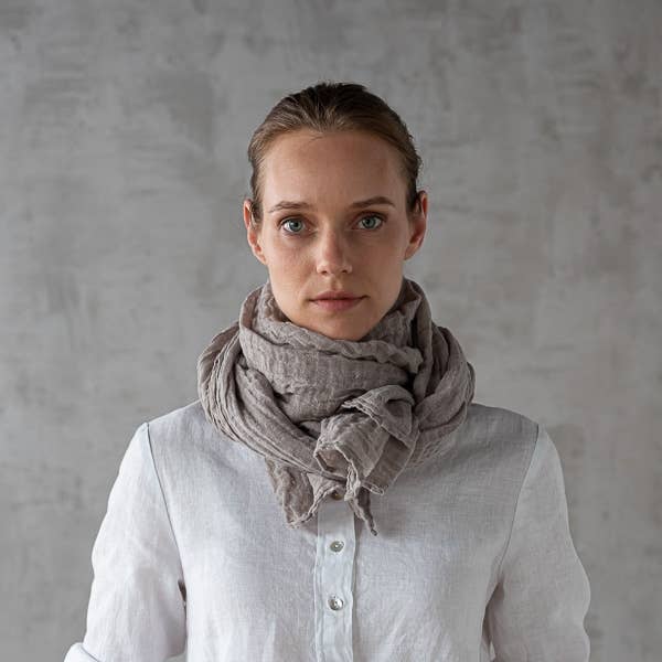 GARZA SCARF TAUPE for wholesale by LinenMe