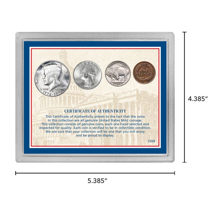 American Coin Treasures - Wholesale Decorative Tabletop Object - USA Four Most Famous Coins in Acrylic Case6