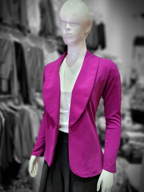 Lemon Tree - Wholesale Blazer - Women's - TECHNO CREPE MATERIAL SOLID HIGH STRETCH STRAIGHT SLEEVE1