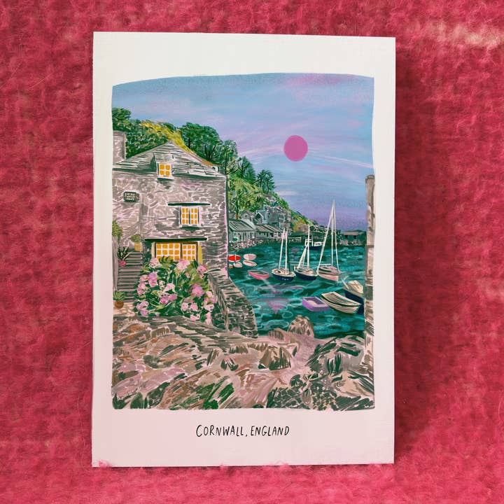 Modge Design Studio - Wholesale Art Print - Polperro Harbour, Cornwall England Print