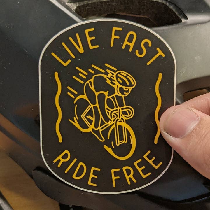 Autocolante de ciclismo Live Fast Ride por atacado de The Mook Press