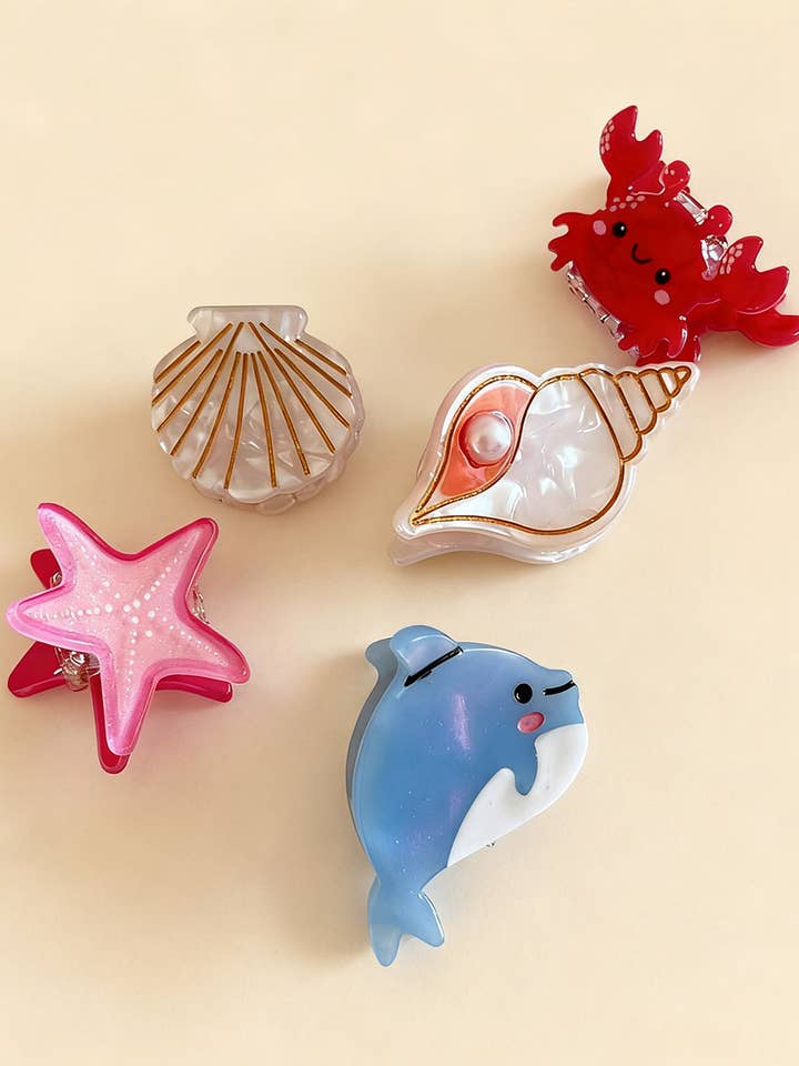 CWAHA07741_CUTE OCEAN DOLPHIN MINI HAIR CLAW CLIP for wholesale by NINEXIS