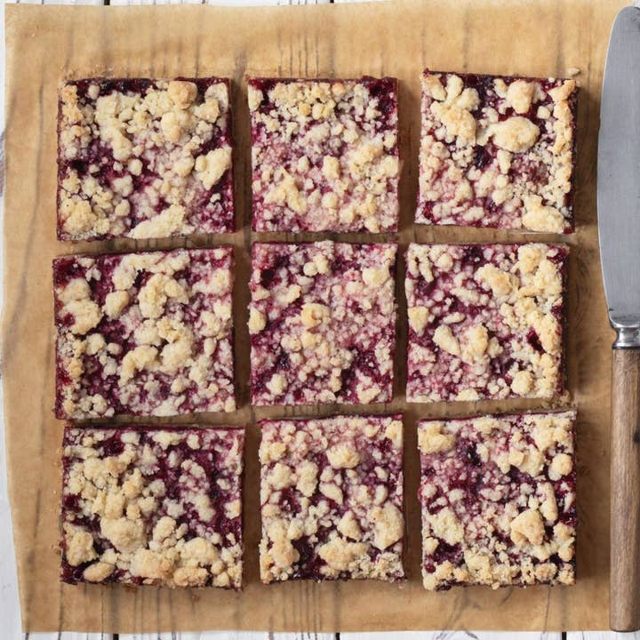 Bulk Raspberry Crumble Squares (36) for wholesale by SQUARED GF Gluten Free Desserts
