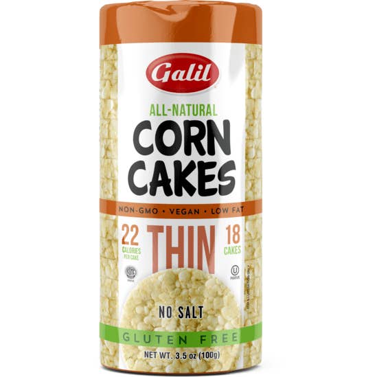 Thin Corn Cakes | Round | No-Salt | 3.5 oz | Galil for wholesale by Galil Brands