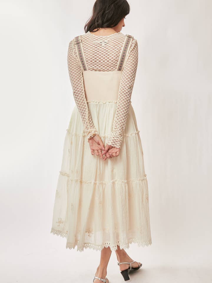 Davi & Dani - Wholesale Dress - Women's - FRONT POCKET EMBROIDERED LACE PINAFORE DRESS14