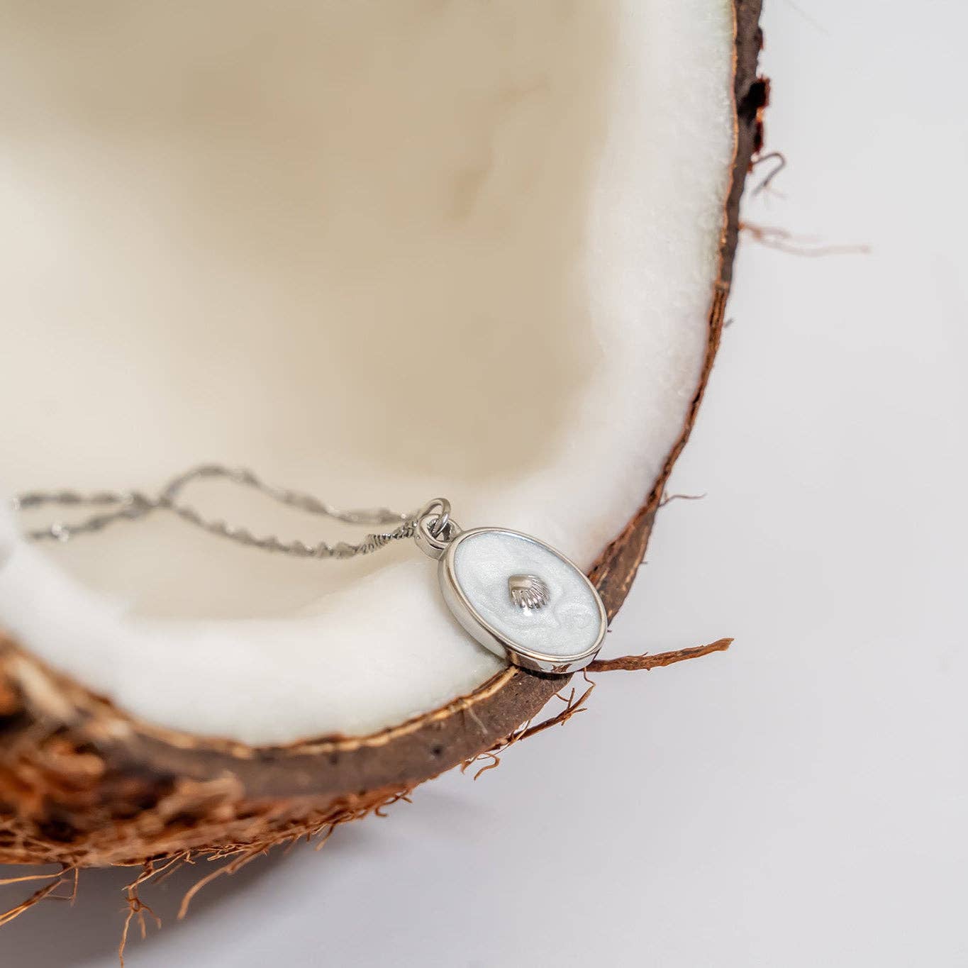 WJW - Wholesale Individual Charm/Pendant - 18K Gold PVD Stainless Steel White Enamel Charm with Shell7