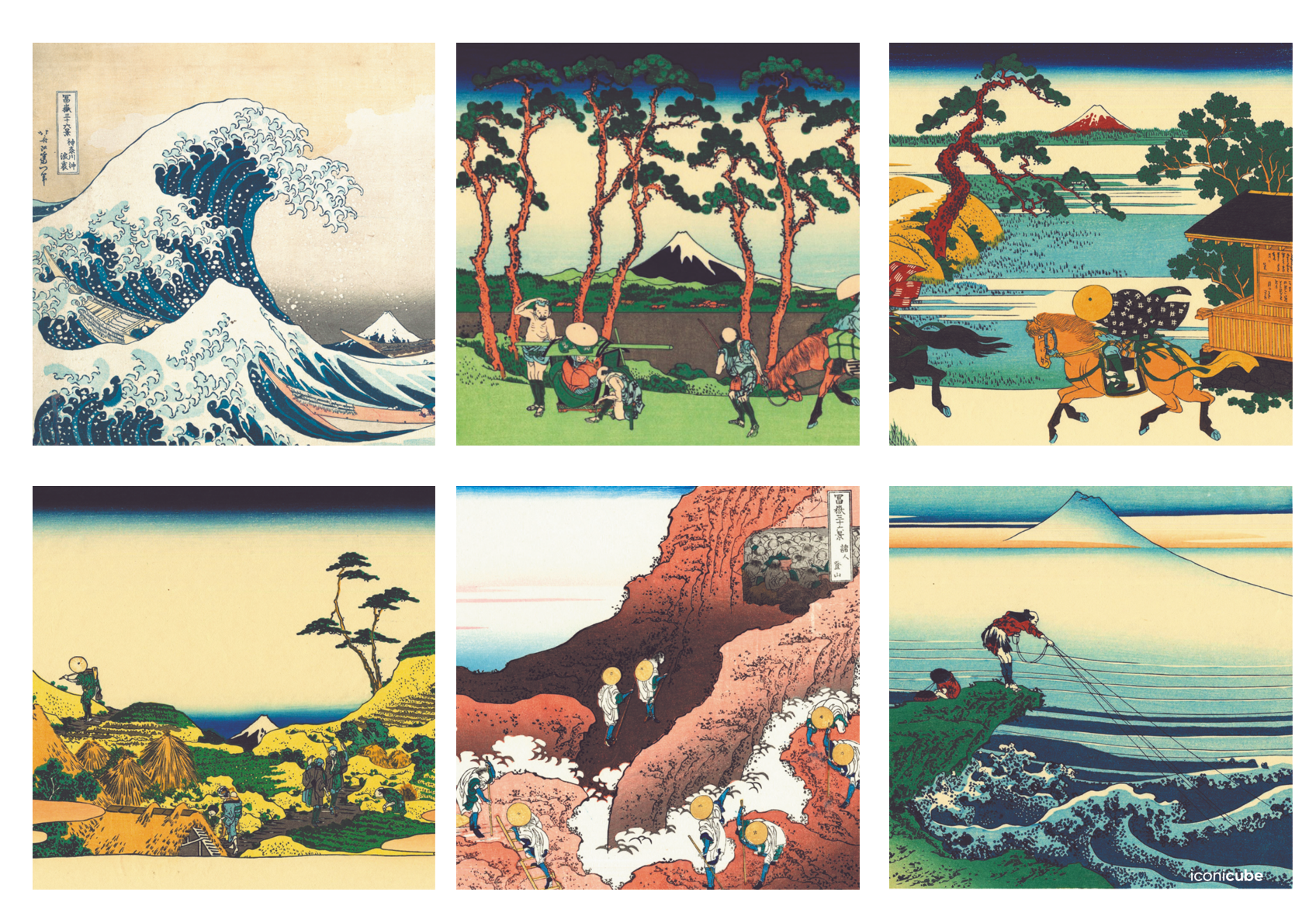 ICONICUBE – wholesale Puzzle – Adult – HOKUSAI PUZZLE CUBE 3x34