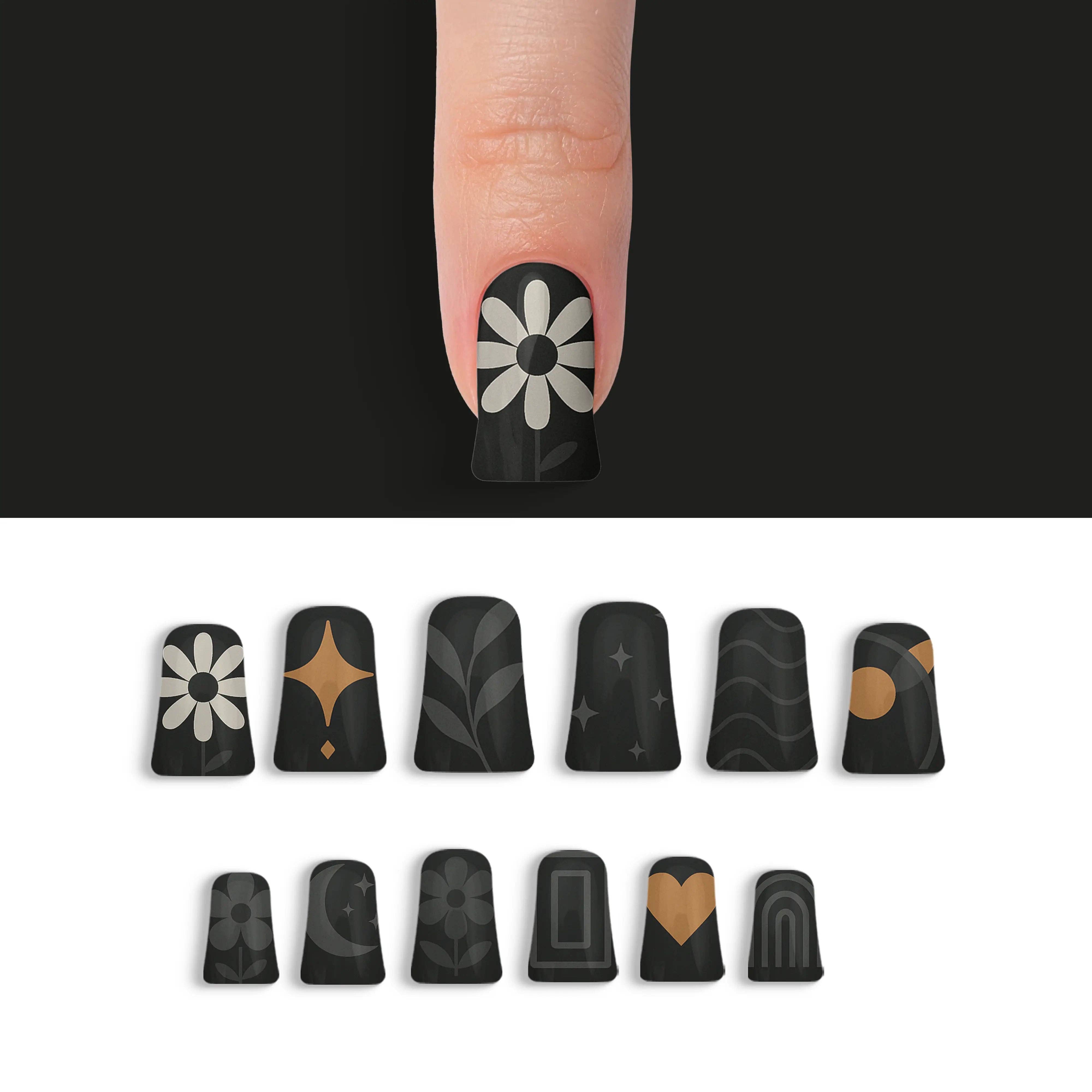 FYNE BODY - Wholesale Press-on/fake nails - Midnight Sunbeam Black Summer Press-On Nails22