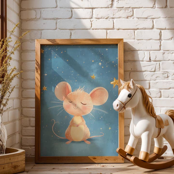 Sovende mus print - Pastelfarver - 24x36" for engroshandel hos Artsriver