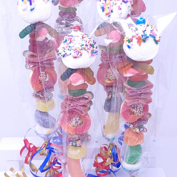 Wild Angel Treats, LLC – wholesale Gummy – Gummy Candy Kabobs - multiple candy types on wooden skewer3